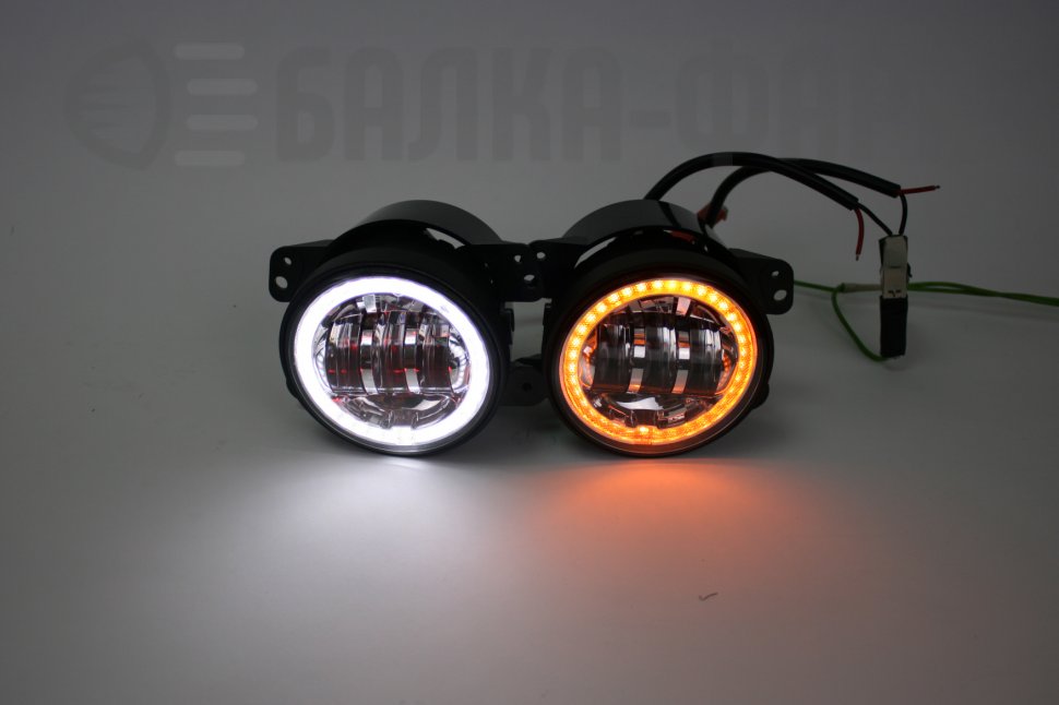 Комплект противотуманных фар, 36 Ватт, с ангельскими глазками, хром